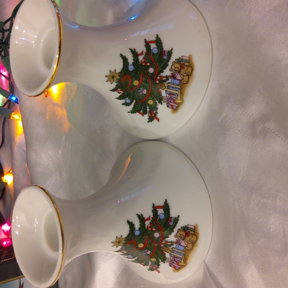 PORCELAIN Candle Holders set - Picture 2 of 4